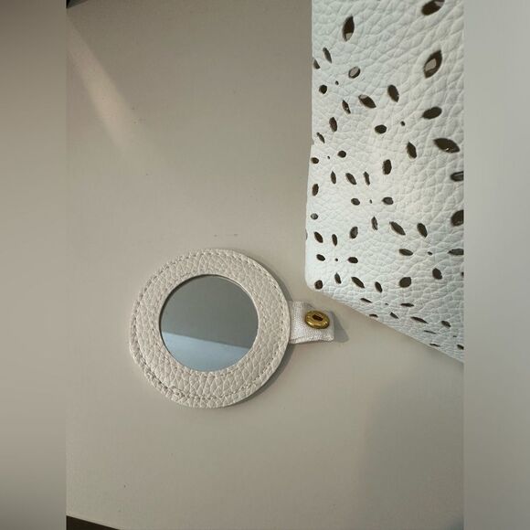 Saks Fifth Avenue White Perforated Cosmetic Case - Picture 3 of 9